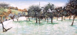Snowy Apple Orchard