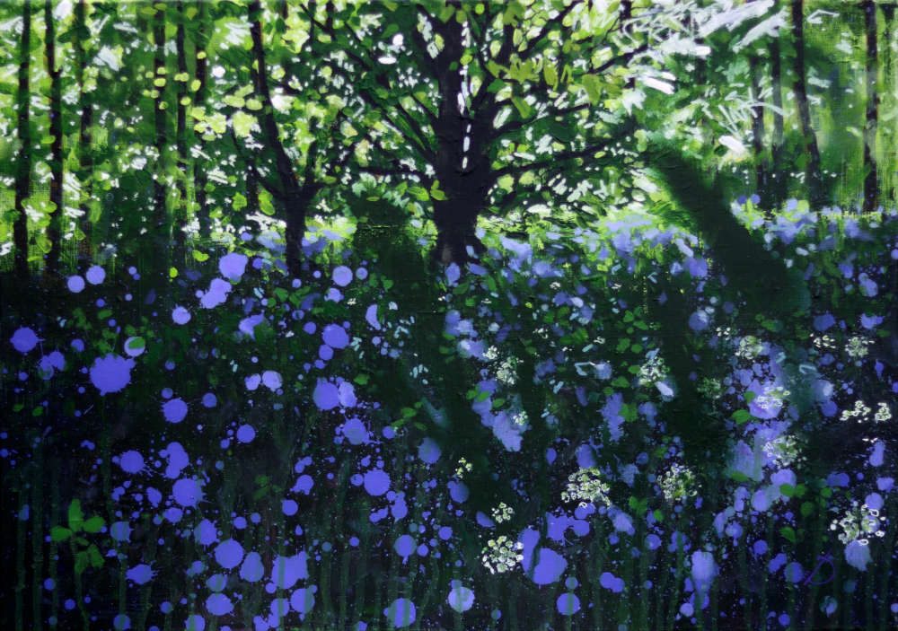 'Glade' Chasing the last Bluebells, Original Painting by Joe Webster